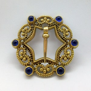 Medieval Fibula Brooch Replica, Wool Cloak Renaissance Jewelry, SCA Shawl Pin, Brass Enamel Fibula, 14th Century Nobles Garb Reproduction