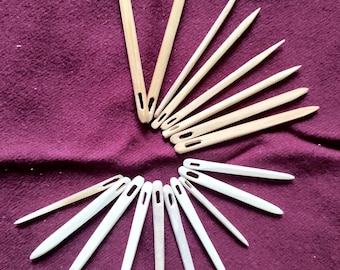 Agujas medievales de madera o hueso 111, réplicas de herramientas de costura auténticas para recreaciones históricas, artesanía de la época vikinga.
