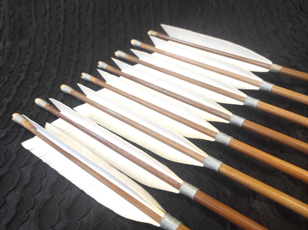 Lot De 6 Flèches De Chasse Traditionnelles En Bambou - 33
