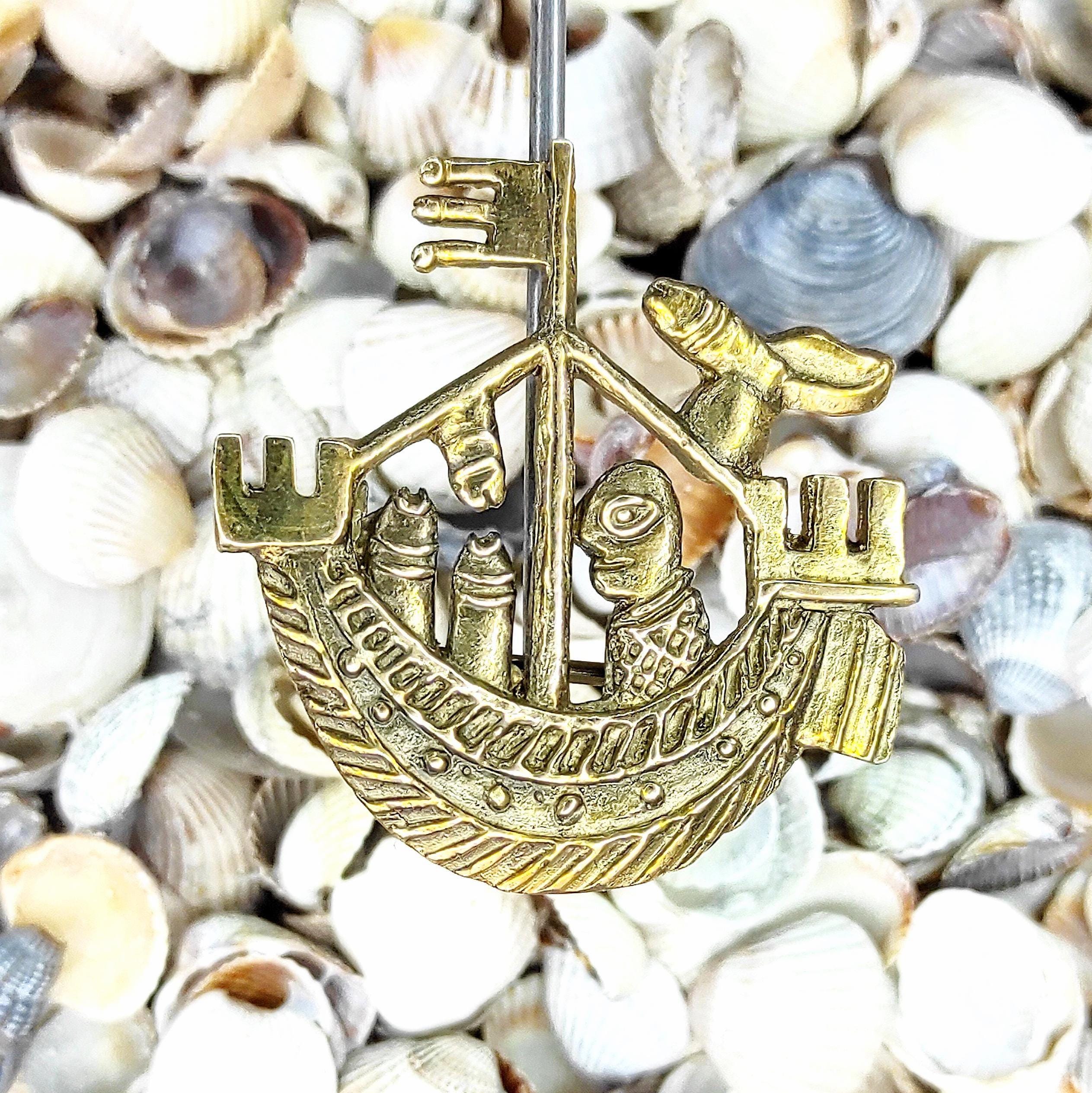 中世の船のバッジのレプリカ、14世紀の巡礼者の頭飾りピン - Etsy 日本