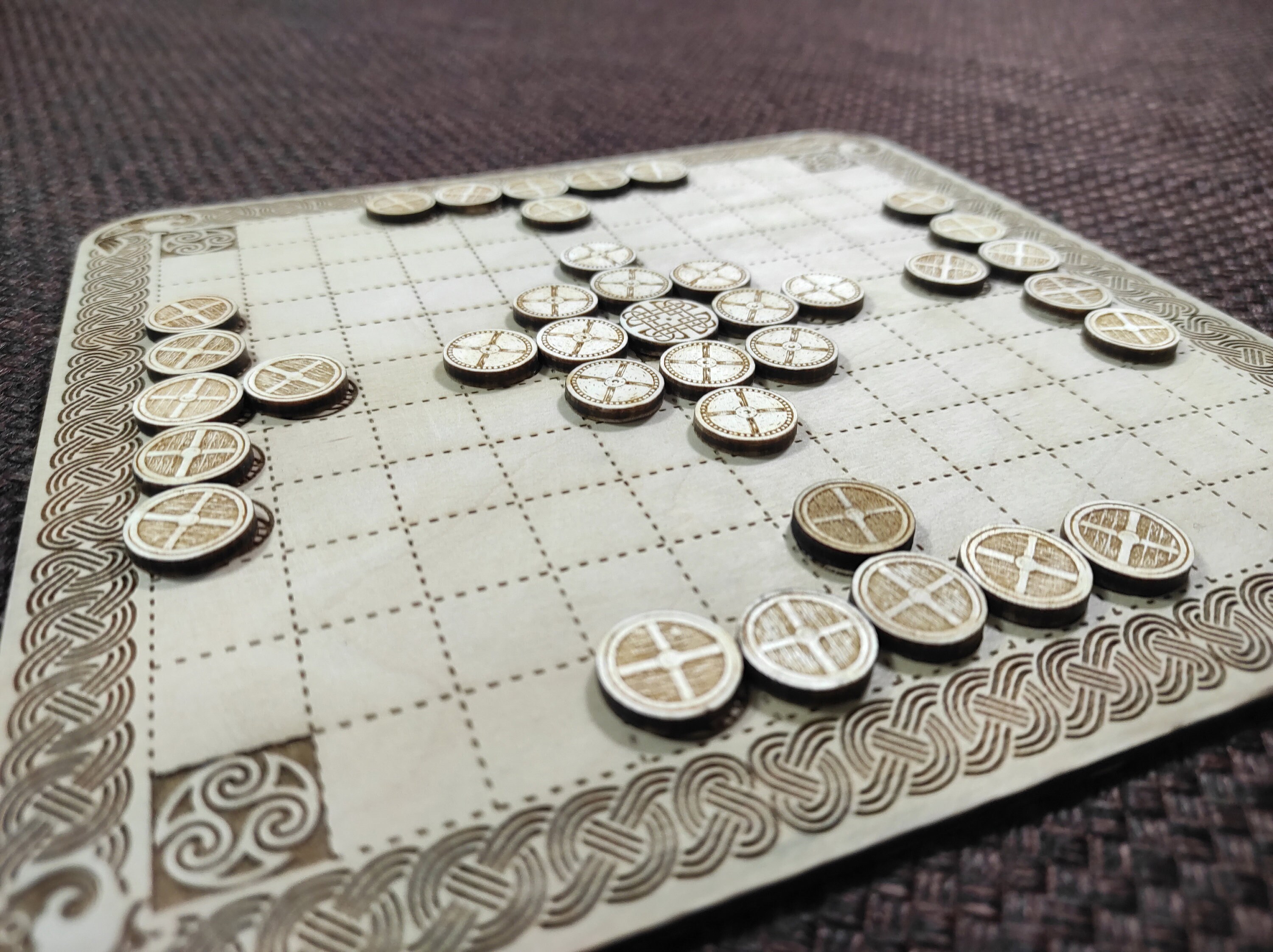 Hnefatafl Viking Chess Game Set Engraved Wooden Hnefatafl Etsy UK