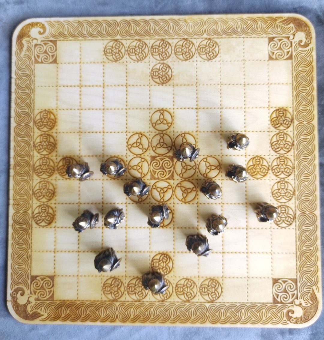 Hnefatafl Board Game Bronze Pieces Set for Viking Tafl Game Etsy