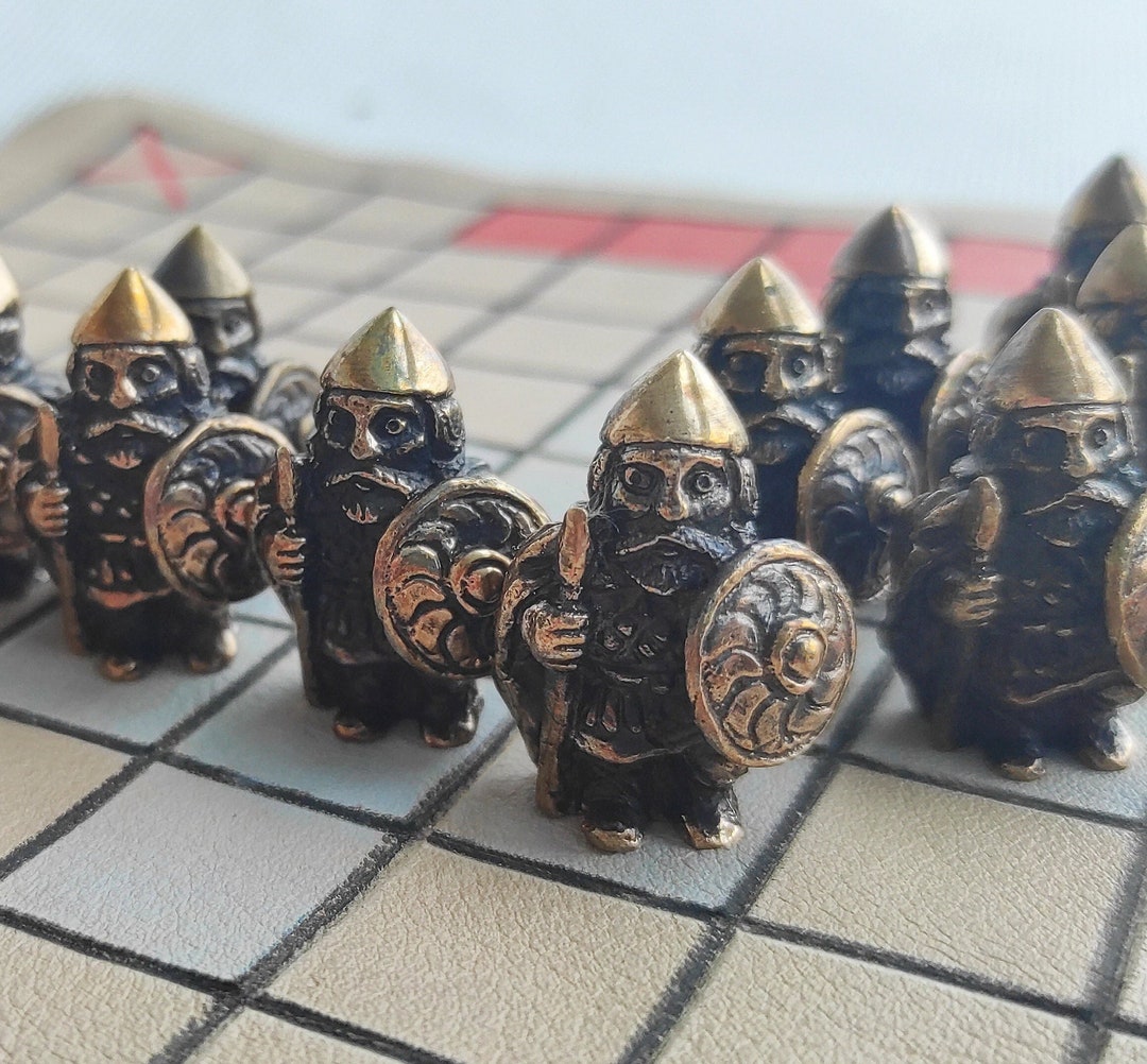 Hnefatafl Board Game Bronze Pieces Set for Viking Tafl Game Etsy