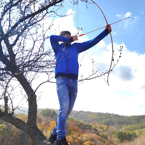 Wooden Bow 71 inch, Traditional Horse Archery Longbow, Ash Wood and Bamboo Bow, Medieval Reenactment Recurve Bow