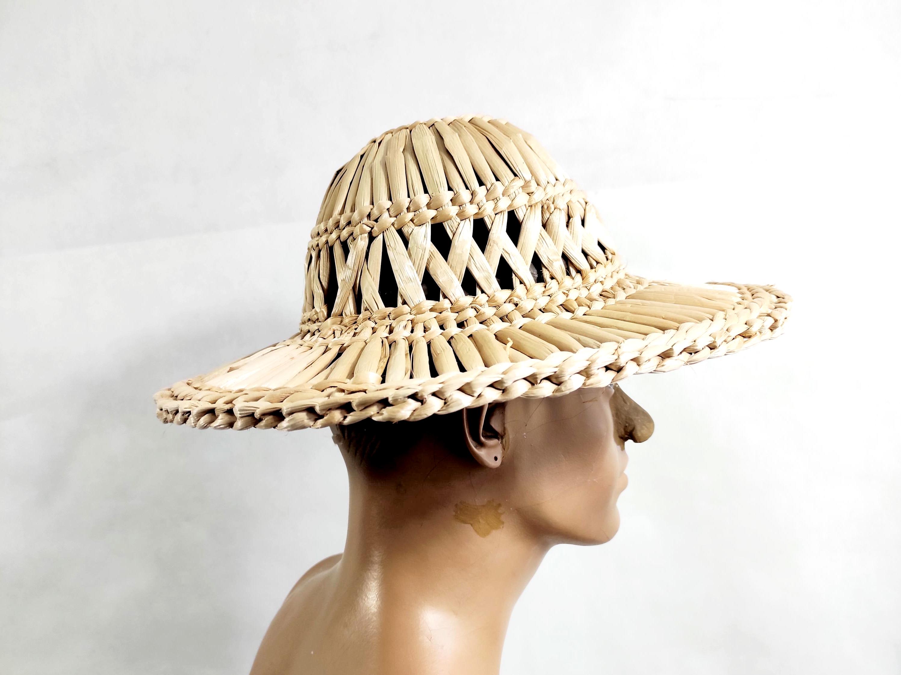 Japanese Reed Hat Medieval Wicker Reed Hat – Reenactment Sun Hat for SCA, LARP, Festival ...