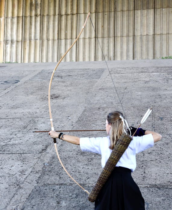 弓道 古い弓 伝統的な日本の弓弓 - サムライアーチェリーウォーボウ大弓スタイル86