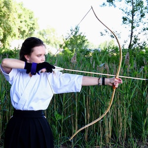 Recurve Bow Small for Traditional Archery, 50inch Wooden-Bamboo Bow, Medieval Cosplay Bow, Larp Combat Archery Bow