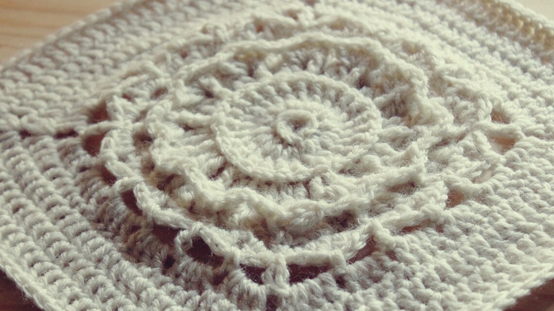 Raised Circle Crochet Granny Square Etsy
