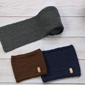Crochet Scarf and Cowl Pattern for men Ripple