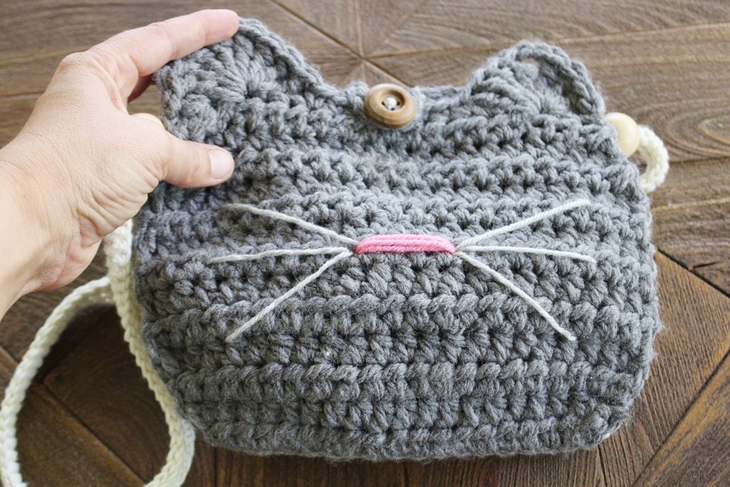 Crochet pattern bag purse cat kitty pdf tutorial - Crealandia