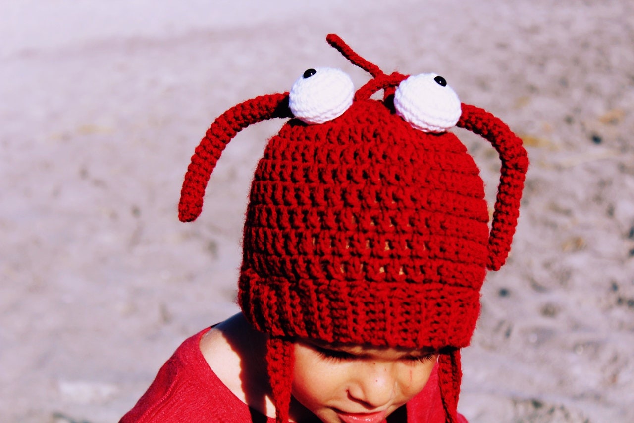 Lobster Hat Crochet Pattern in Five Sizes Etsy