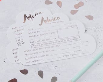 Rose Gold Advice For The Parents Cards - Hello World