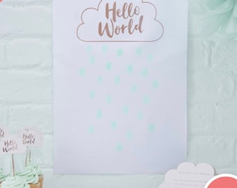 Rose Gold Fingerprint Guest Book - Hello World