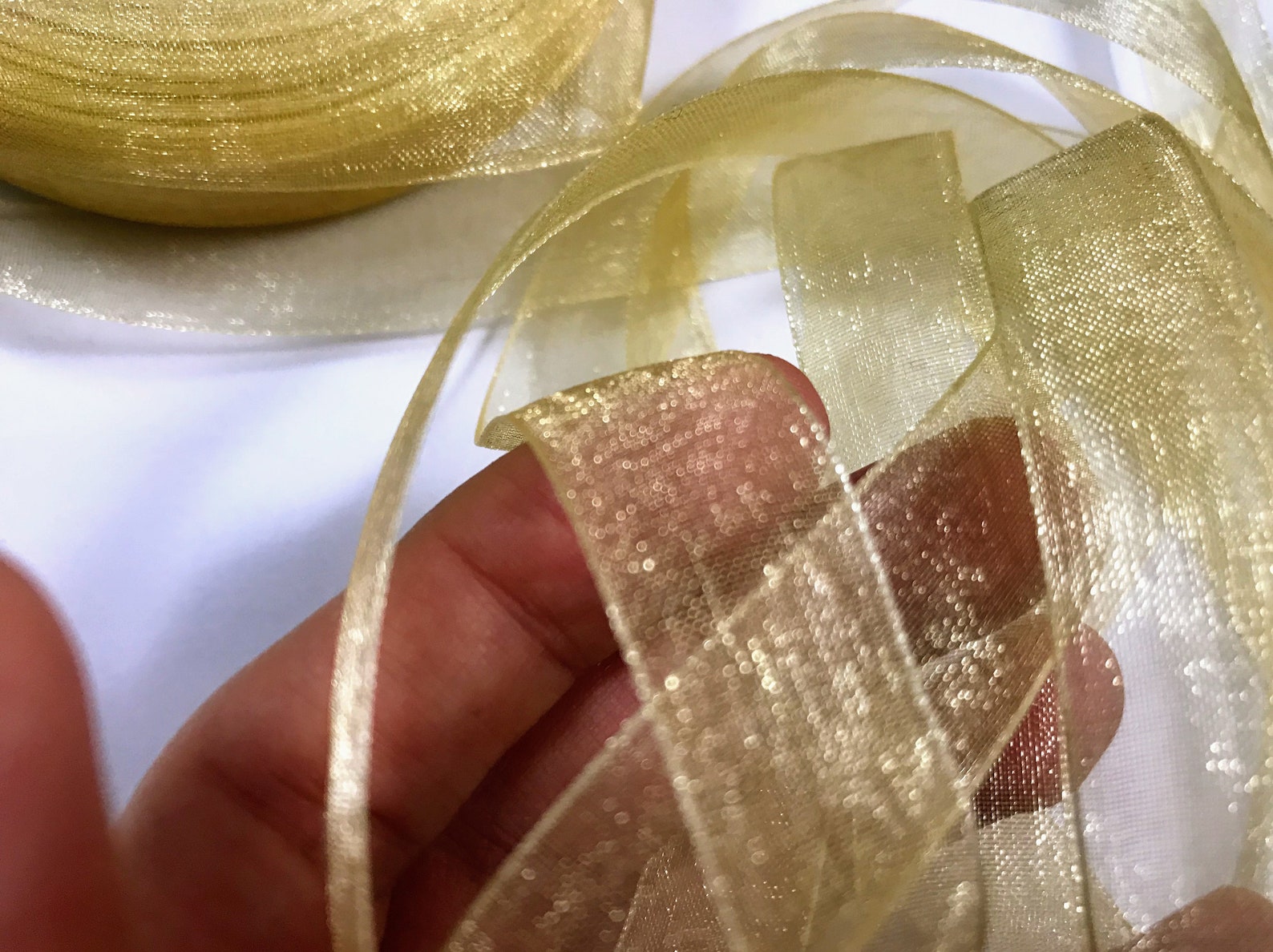 Gold Organza Ribbon 5/8 inches 1.5 cm/ Length 1 or 5 Yards Etsy