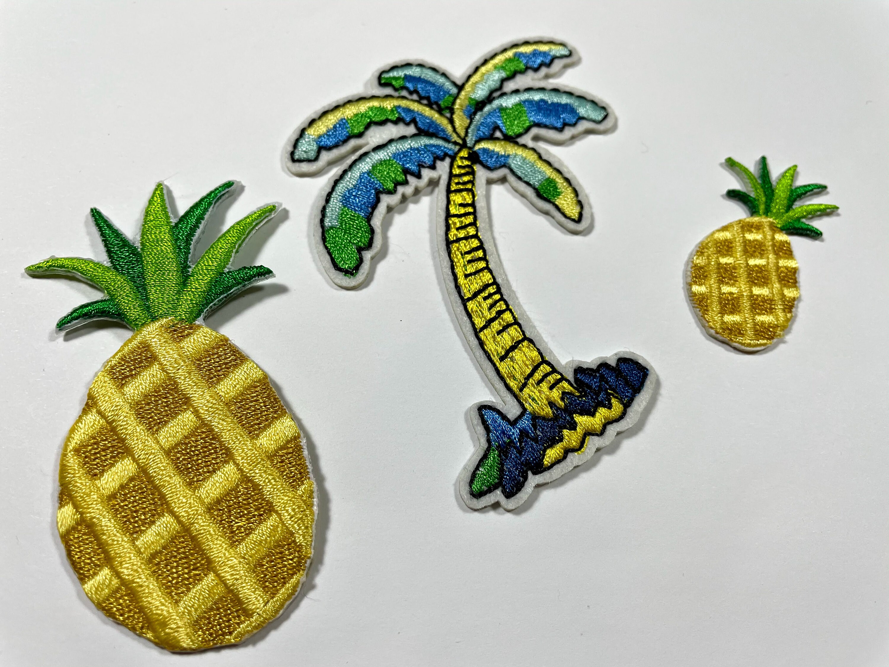 Set of 3 Patches Pineapples and Palm Tree/ Iron On Appliqués Etsy