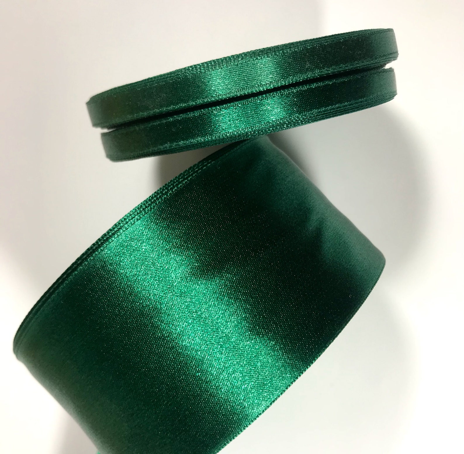 Wide Satin Ribbon Dark Green Length 1 to 5 Yards/ Width 2 Etsy