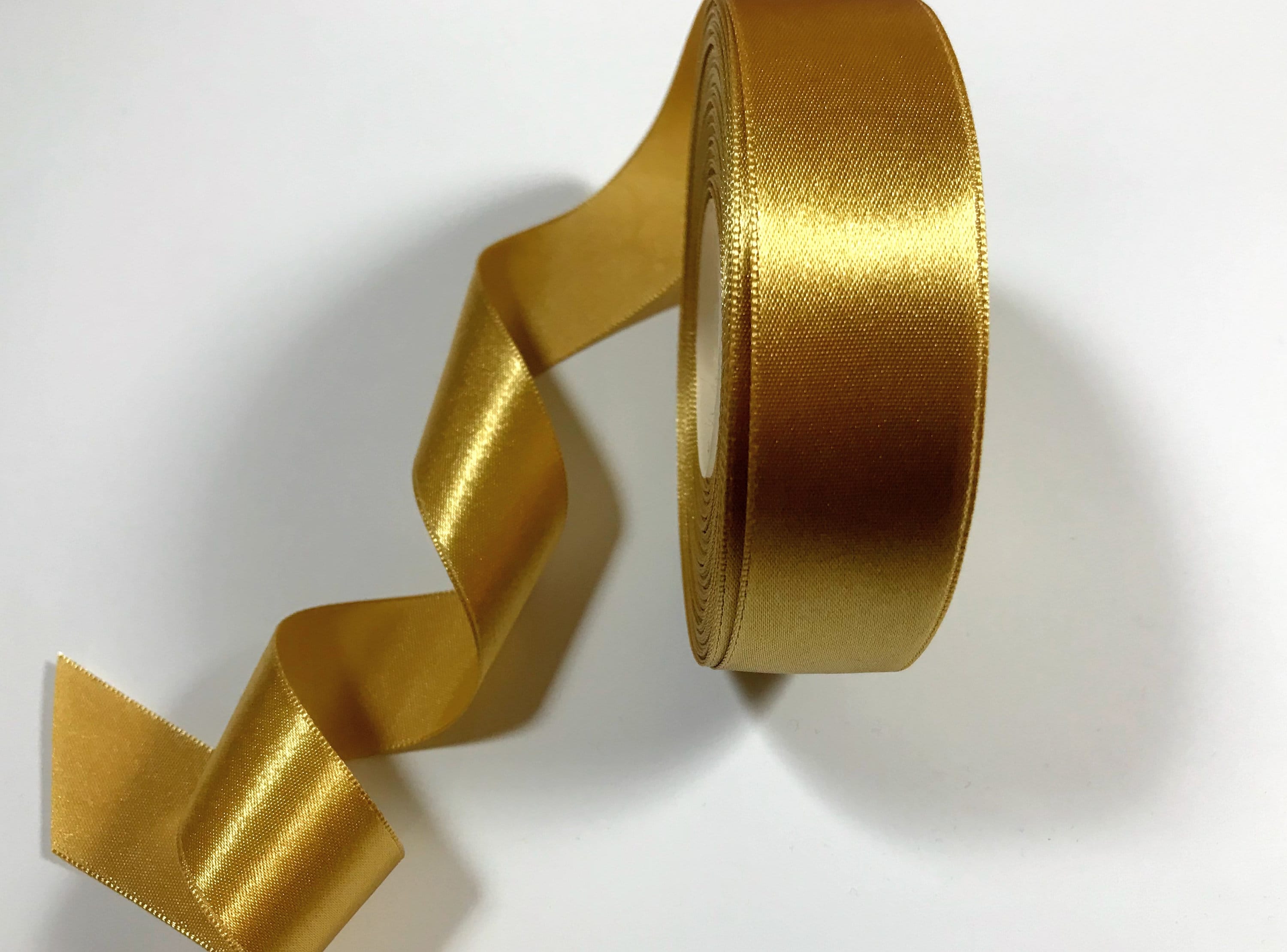 Gold Satin Ribbon/ Width 1 inch 2.5 cm Length 1 to 5 Yards/ | Etsy