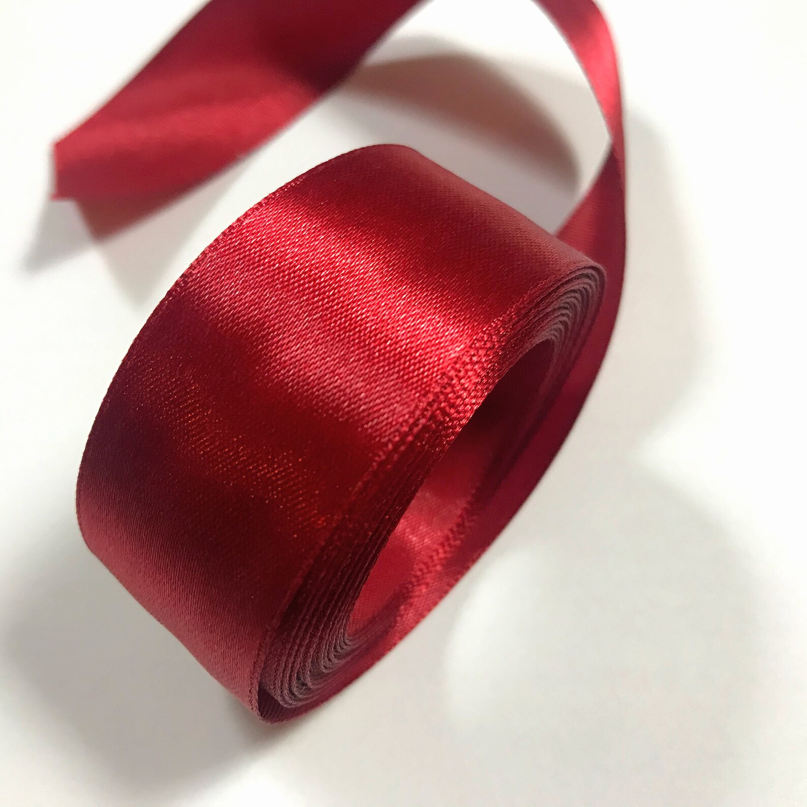 Deep Red Satin Ribbon/ Width 1.5 inches 38 mm/ Length 5 Yards | Etsy