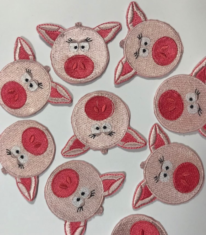 Cute Pig Iron on patch 1.85 inches 4.7 cm Comes by 1 Appliqu\u00e9