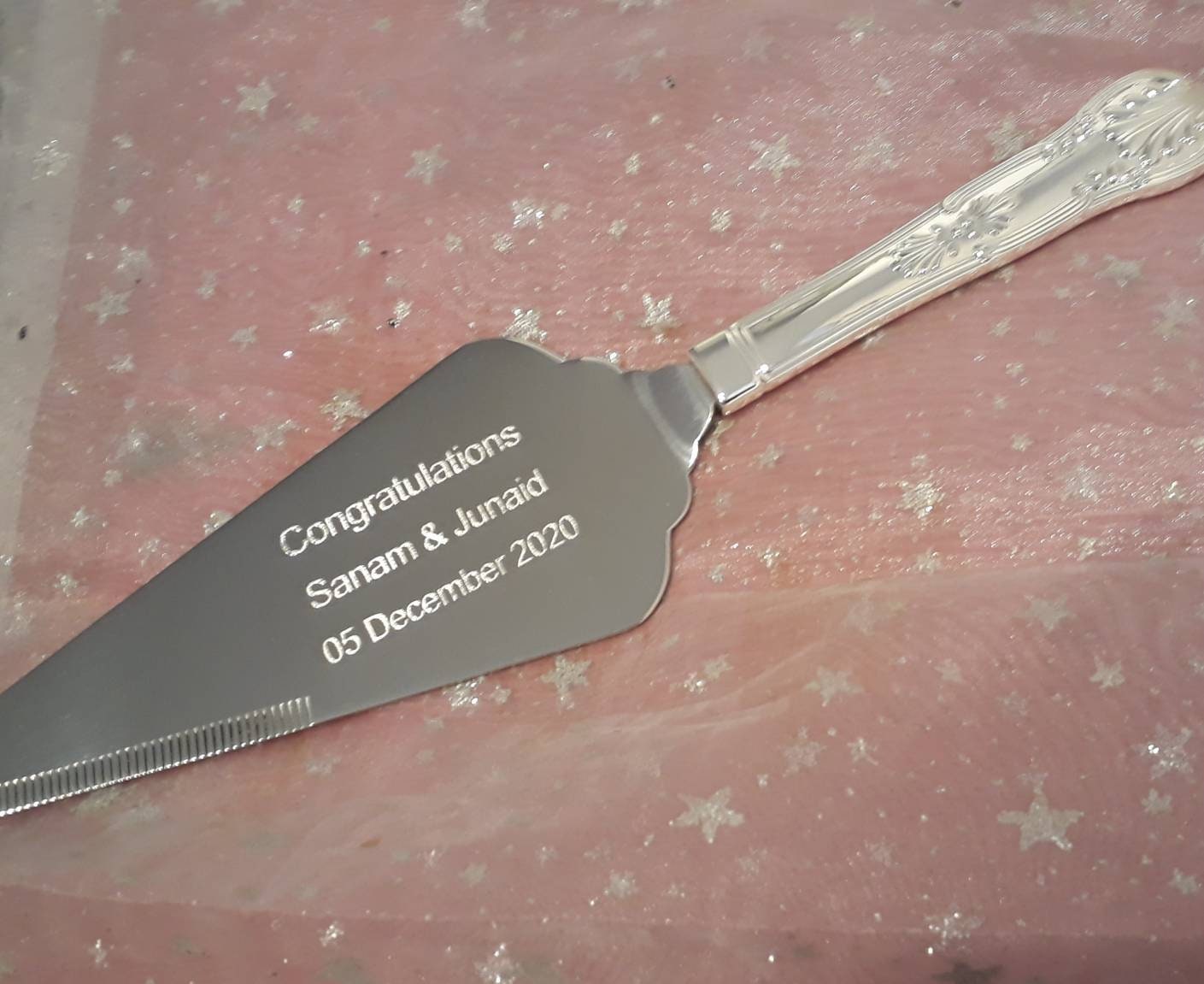 Engraved Cake Slice Server Personalised Custom Wedding Etsy