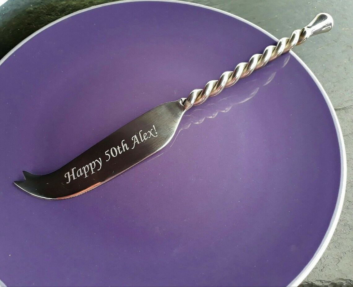 Engraved Cheese Knife Set Personalised Custom Wedding Etsy