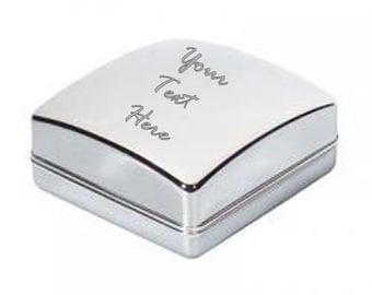 Engraved Luxury Gift Box, Silver Chrome Plated Case, Personalised Large Hinged Box, Present your gift in style!