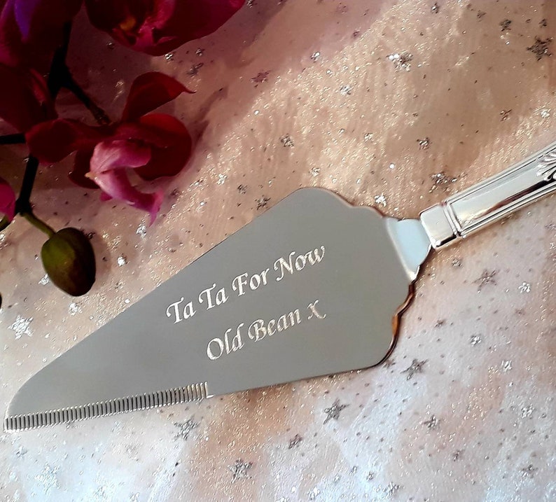 Engraved Cake Slice Server Personalised Custom Wedding Etsy UK