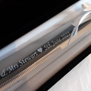 Personalised Wedding Cake Knife Luxury Gift Boxed, Engraved Custom Stainless Steel Knife. Marriage, Anniversary, Engagement, Christening. image 8