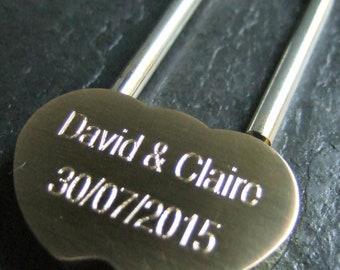 Engraved Solid Brass Lock – Personalised 8th Wedding Anniversary Gift