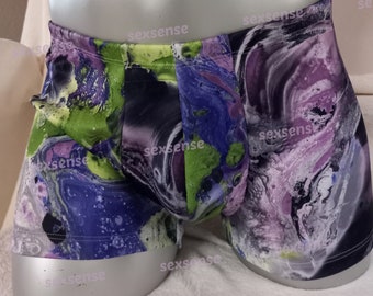 Boxer shorts, swimming shorts, men's lingerie, underwear, swimming trunks, lingerie, elastic scuba jersey, size S, M, L, XL, unique marble