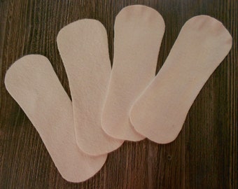 4 panty liners, long, reusable, washable, ultra-thin with leak-proof membrane. Handmade, reusable, washable panty liner