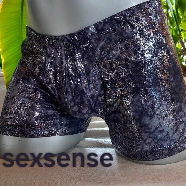 Boxer shorts swim shorts men's lingerie underwear swim trunks lingerie elastic jersey grey/silver unique