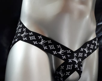 Sling Thong Cockstrap ouvert Push Up Slip Men's Toy Gay black/white size XS-XL each piece is unique