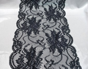 1 m black elastic lace sold by the meter Lace borders with 20 cm arch ends