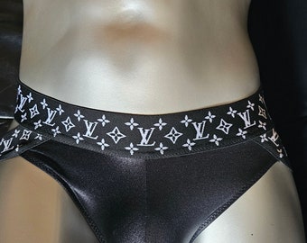 Sling Thong Cockstrap Jock ouvert Push Up Briefs Men Toy Gay black/white Unique