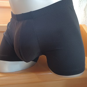 Men's Lingerie Underwear Sissy Boxer Shorts Nylon Jersey Black Size S-L unique