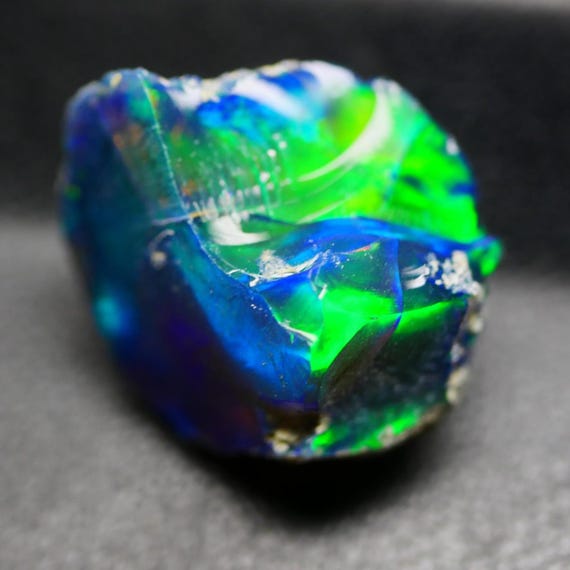 Ethiopian Black Opal Rough: AAA Grade Rainbow Welo Fire