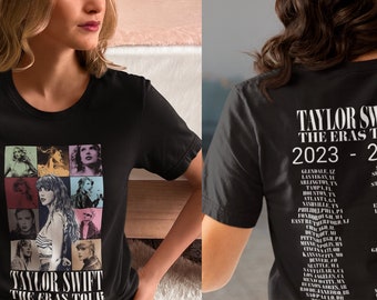 New Taylor Swift Eras Tour T-shirt Double-sided, Tee Unisex, Eras Tour Tee, Gifts for Her, Concert merch, Swiftie Merch, Eras Tour Merch