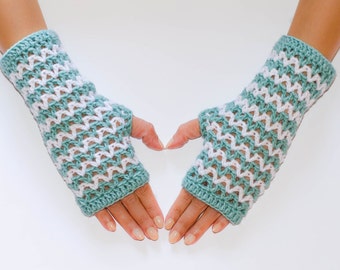 Crochet fingerless gloves, fingerless mittens, womens gloves, striped gloves, hand warmers, wrist warmers, winter gloves, knit gloves