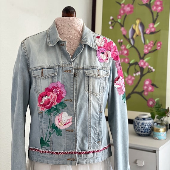 ★THE MUSEUM VISITOR★ HAND PAINTED DENIM JACKET PINK 10121 MUSINSA | THE MUSEUM VISITOR HAND PAINTED DENIM JACKET - PINK