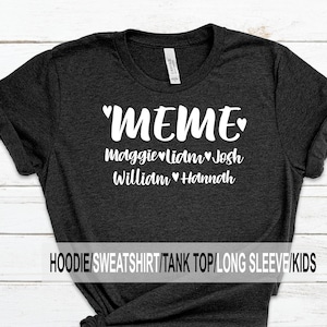 Personalized Meme Shirt with Grandkids Names