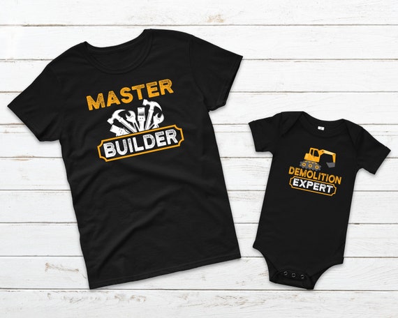 Father And Son Matching T-Shirt Master Builder Shirt Father And Son Matching T-Shirt Master Builder Shirt