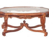 Dollhouse Miniature Glass Top Coffee Table, 18th Century JJ31001WN