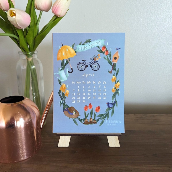 Desk Calendar With Stand Etsy