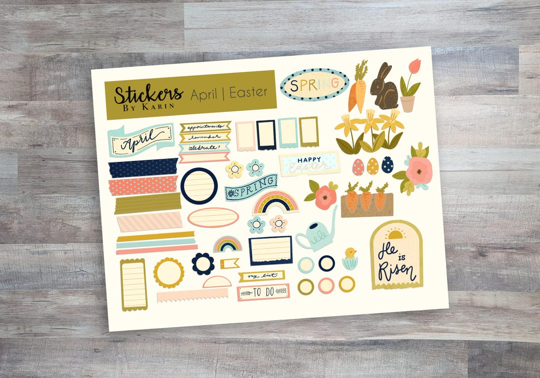 Instant Digital Download | Good Note April & Easter Stickers | Digital ...