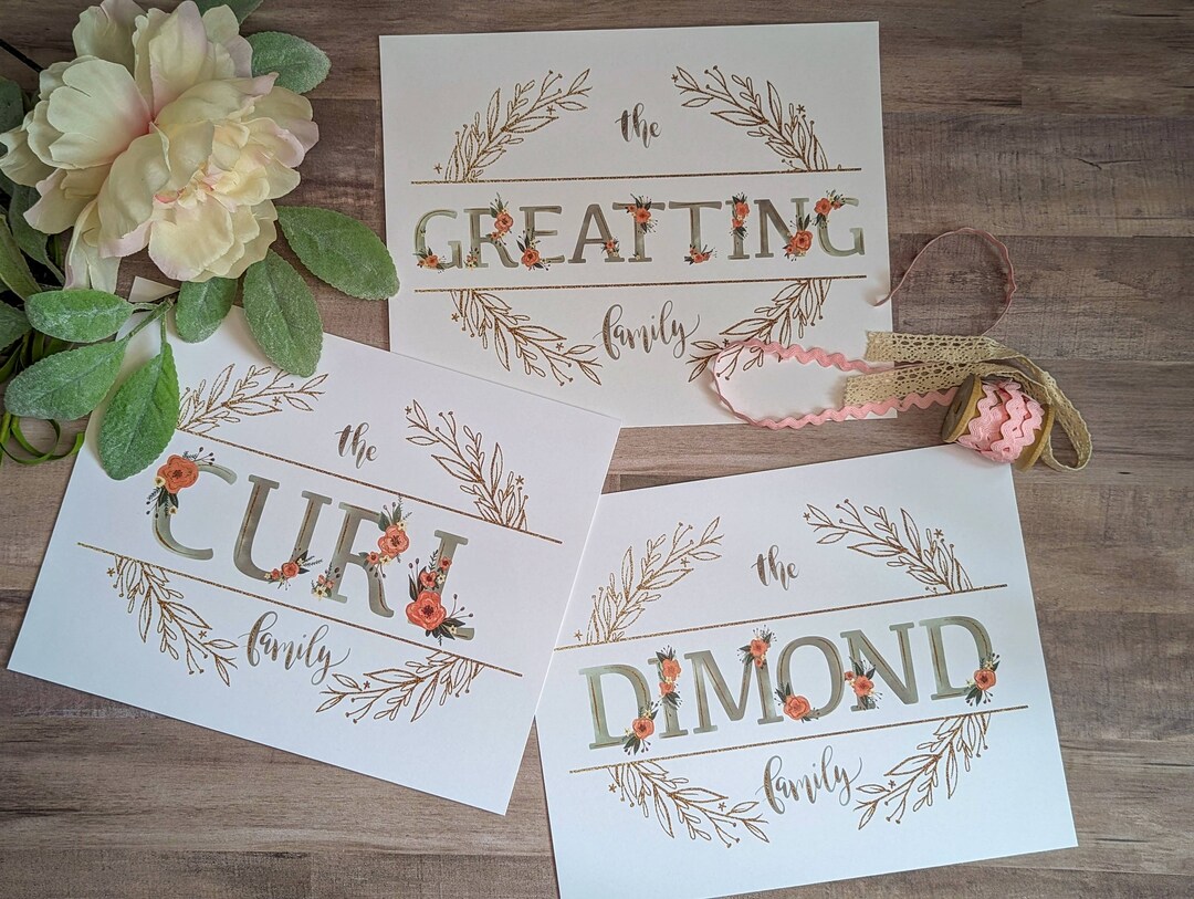 Custom Name in Floral Alphabet | Wall Art - Etsy