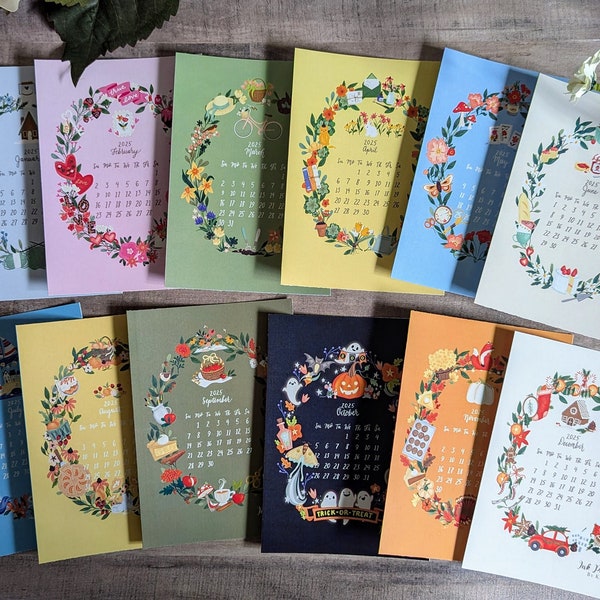 2025 Illustrated Desk Refill Cards Etsy