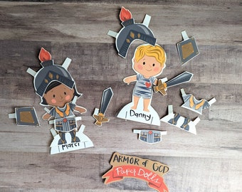Instant Digital Download | Armor of God Paper Dolls | Bible Study Helps | Church of Jesus Christ