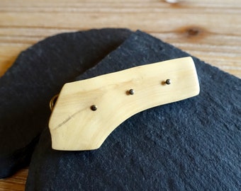 Natural wood branch brooch on brass pin