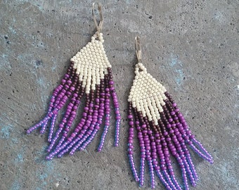 LILAC << Seed Bead Tassle Earrings >>